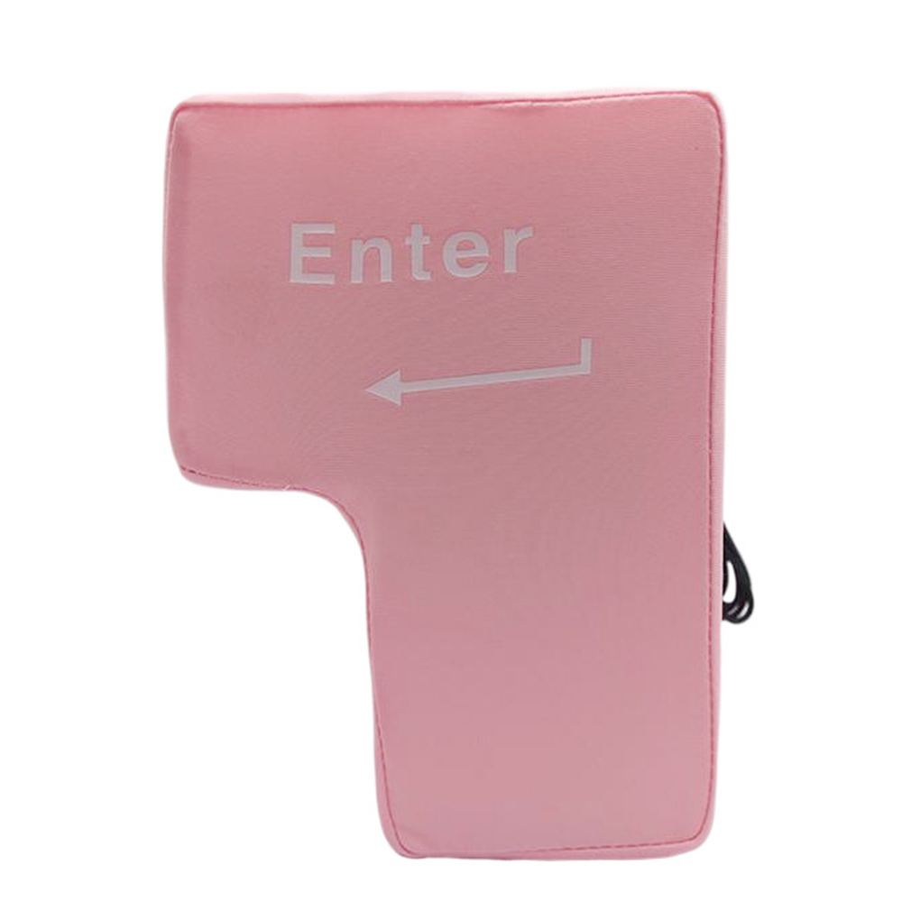 Soft Anti-Stress Computer Huge Enter Key Big USB Keyboard Vent Button Pillow Desktop Stress Reliever Cushion USB Big Enter Key: Pink