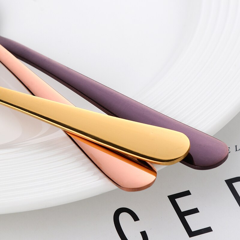Cuillère à thé en acier inoxydable Rose or | Ustensiles de table, cuillère en or de cuillère à café Vintage, outil de cuisine de fête 10 pièces