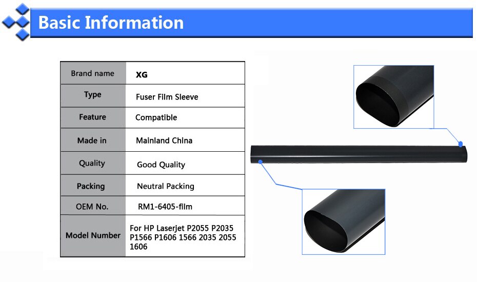 10x para hp p2035 p2055 luva de filme de fixação, para hp pro 400 m401 m401dn laserjet 2055 2035 p2055d impressora p2035d 2055dn