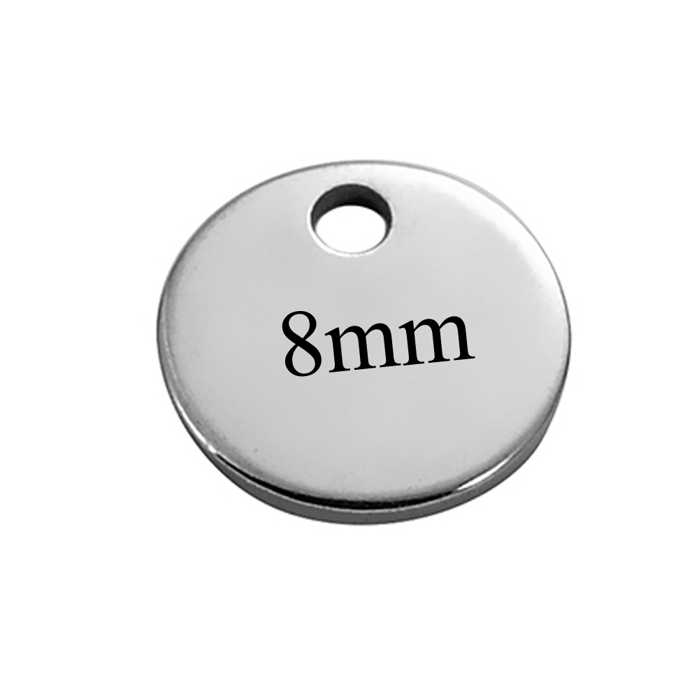 50 Pz/lotto In Acciaio Inox 6mm 8mm 10mm 12mm Tag Vuoti FAI DA TE Per La Produzione di Gioielli Pendenti E Ciondoli Rotondi Del Pendente All'ingrosso: orange