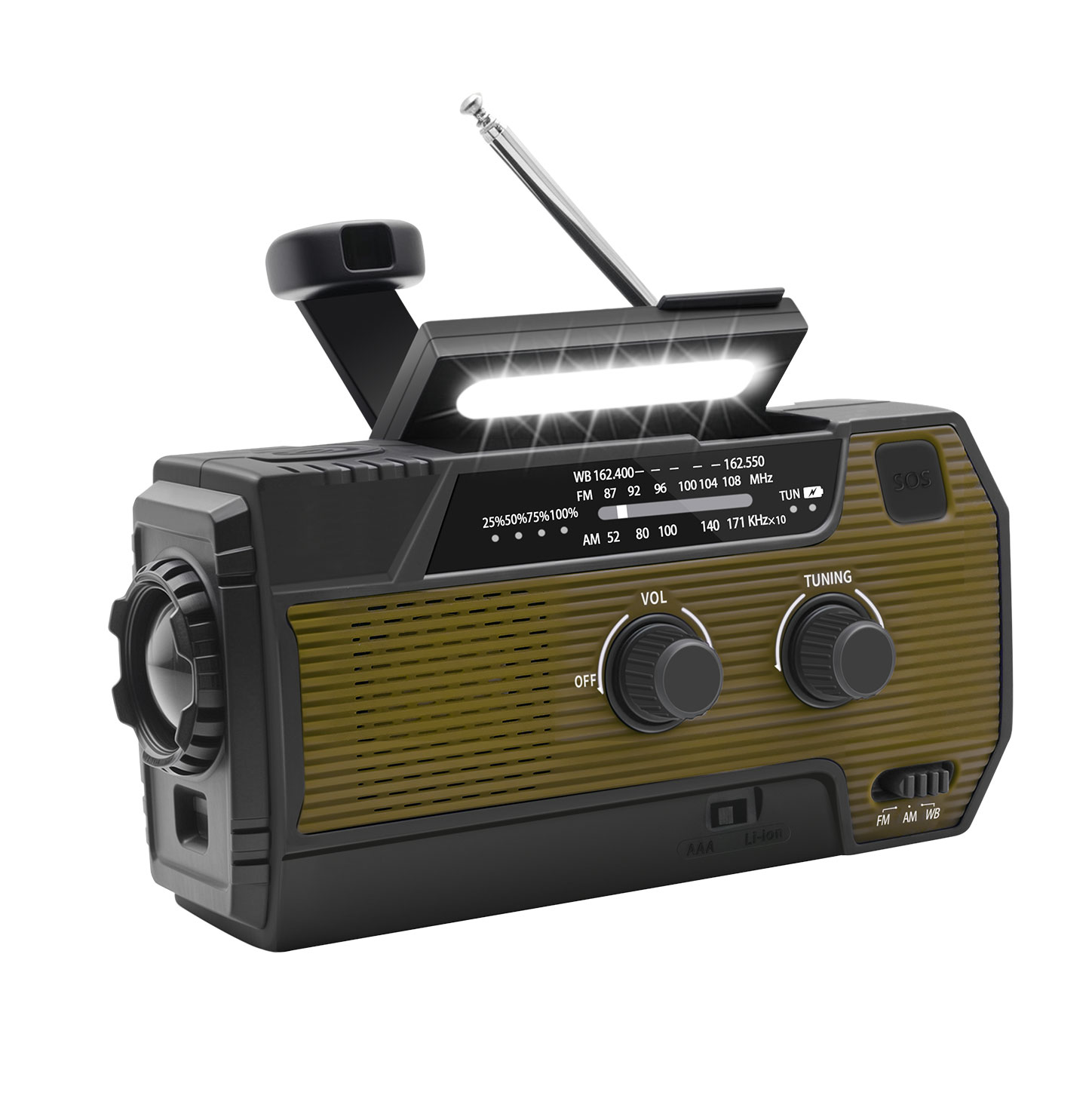 4000mAh power bank FM Radio Multifunctional emergency radio survival Solar Hand Crank Weather Radio USB Charging LED Flashlight