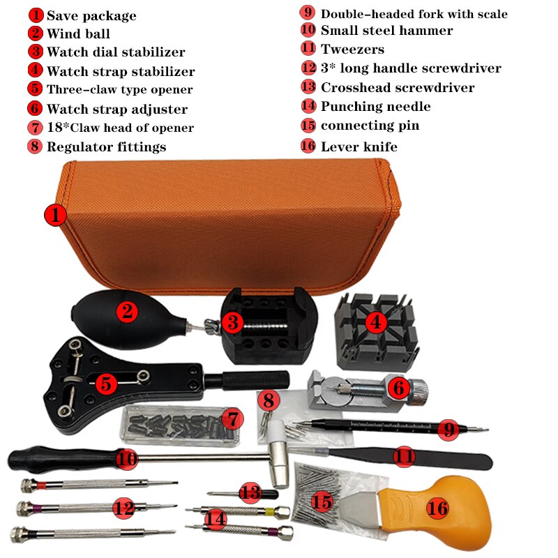 Watch tools link tool strap adjusters strap intercept combinations, watch case opening tool indicator screwdriver: set  103