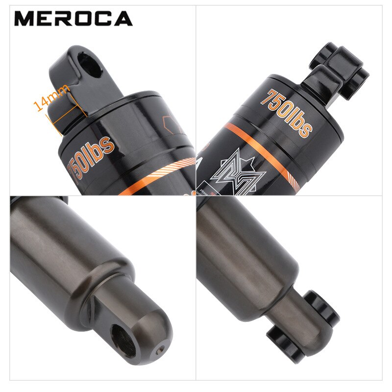 MEROCA-amortiguador de MT-100 para bicicleta de montaña, resorte de aceite, 125/150/165/190mm, piezas de bicicleta Iamok, 750/850/1000lbs