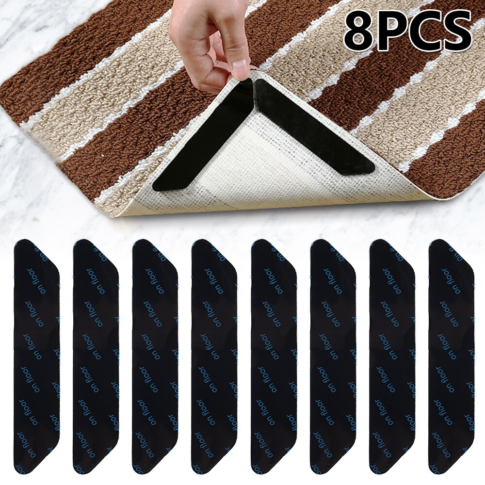 Antislipmat Voor Tapijt, 8 Stuks, Wasbare En Herbruikbare Antislip Onderlegger Antislip Pads Van Hoogwaardige Materialen Ter Voorkoming Van Wegglijden Van Het Tapijt