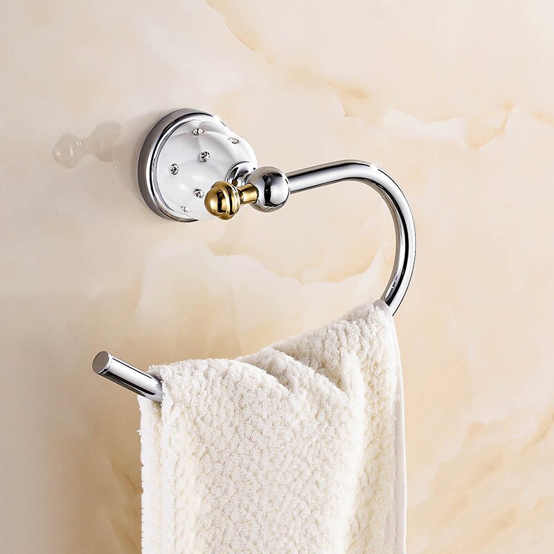 Anneaux pour serviettes de bain, en laiton massif, fixation murale porte-serviettes, support à serviettes de bain, accessoires de salle de bain de luxe, 5207