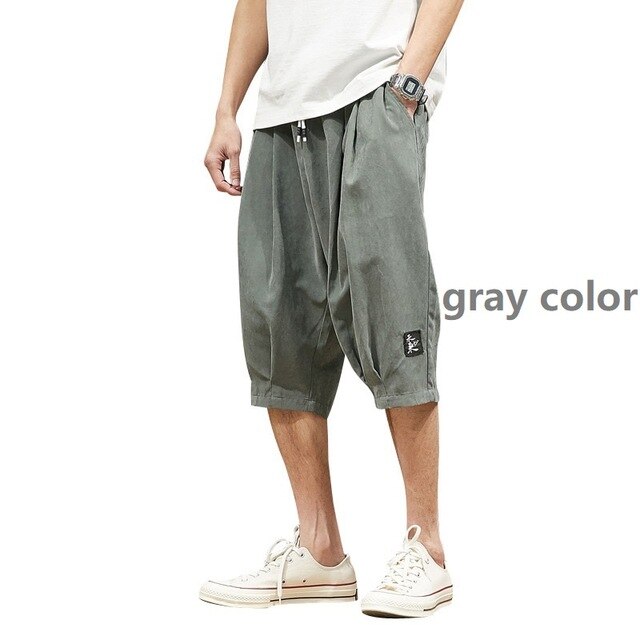 Zomer Shorts Mannen Mode Japanse Stijl Shorts Streetwear Dunne Plus Size 6XL 7XL 8XL Oversize Man Losse Shorts Elasticiteit 56 58: Grijs / 8XL-125-135KG