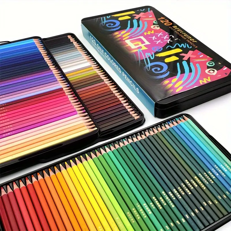 Brutfuner 72/120 Kolorowe Luksusowe Kredki Olejne w Metalowym Pudełku Nowej Generacji premia Rdzeń Kwadratowy Zestaw Kredkowych