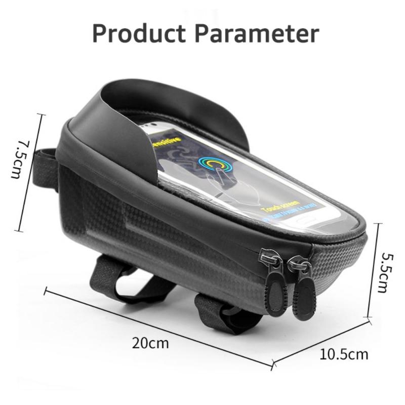 Bicycle Phone Bag PVC Hard Shell Waterproof Cycling Front Top Tube Bag 7.0 Inch Touch Screen Cycling Frame Bag Bike Accessories