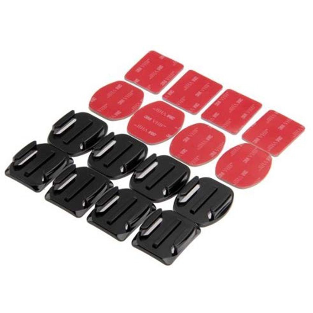 Support adhésif plat incurvé pour GoPro Hero 8, caméra d&#39;action noire, accessoires: Default Title