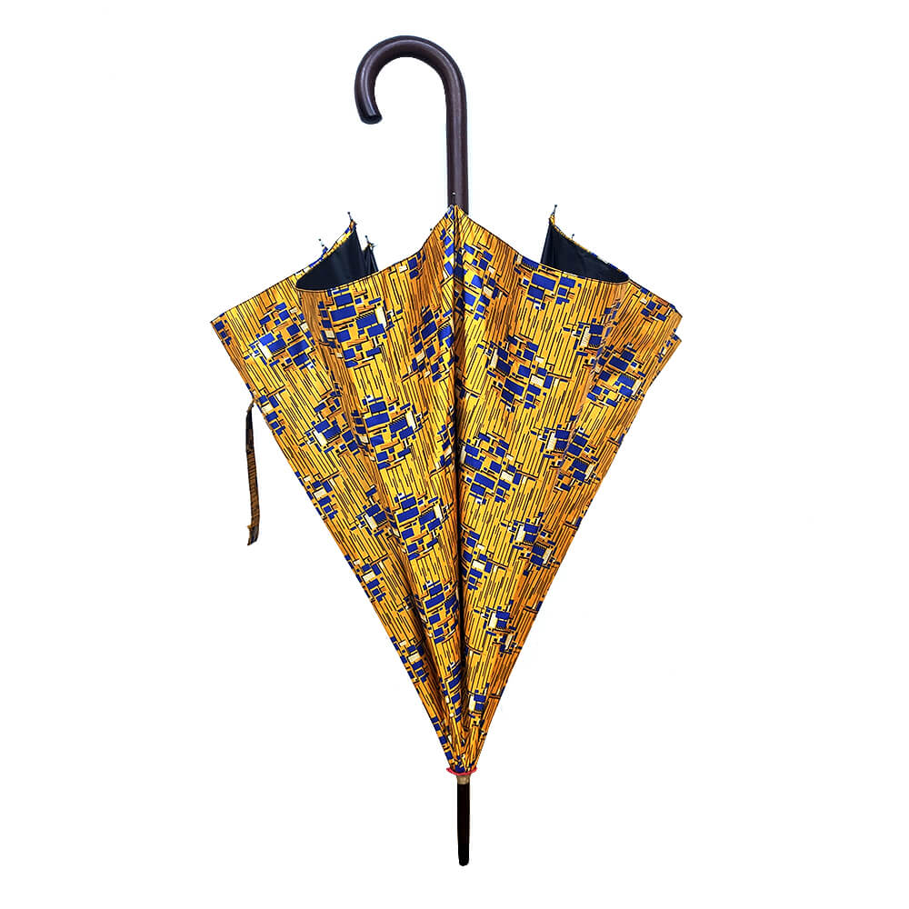 Sombrilla africana a prueba de viento, sombrillas de estampado de Ankara UV, Paraguas de sol con impresión Kente y recubrimiento negro para Paraguas de negocios: color4