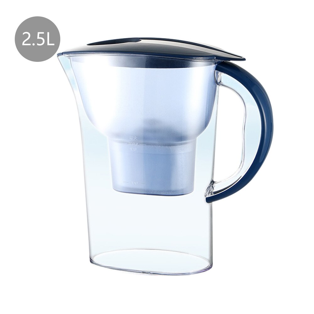 Vattenfilter kanna vattenkokare med påfyllning filterpatron aktivt kol vattenkokare hemmakontor drinkware purifier: 2.5l vita