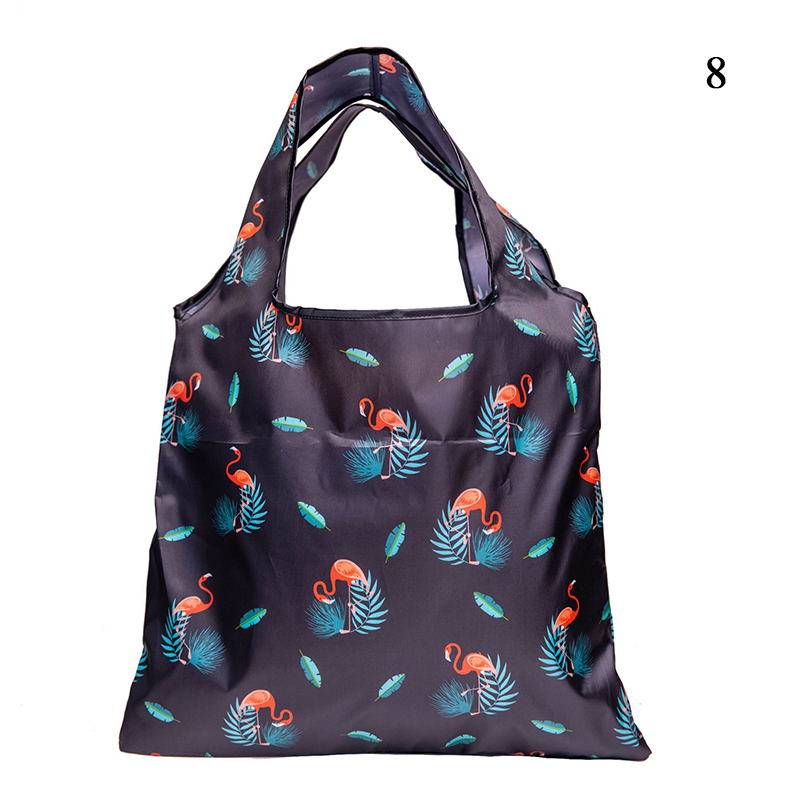 Printing Foldable Eco-Friendly Shopping Bag Tote Folding Pouch Handbags Convenient Large-capacity For Travel Grocery Bag: SKY BLUE