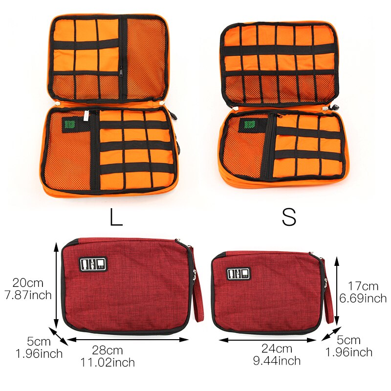 Yesello Digital Gadget Organizer Bag - Travel Case for iPad, Cables, Earphones, Pen, Power Bank - 28x20x5cm