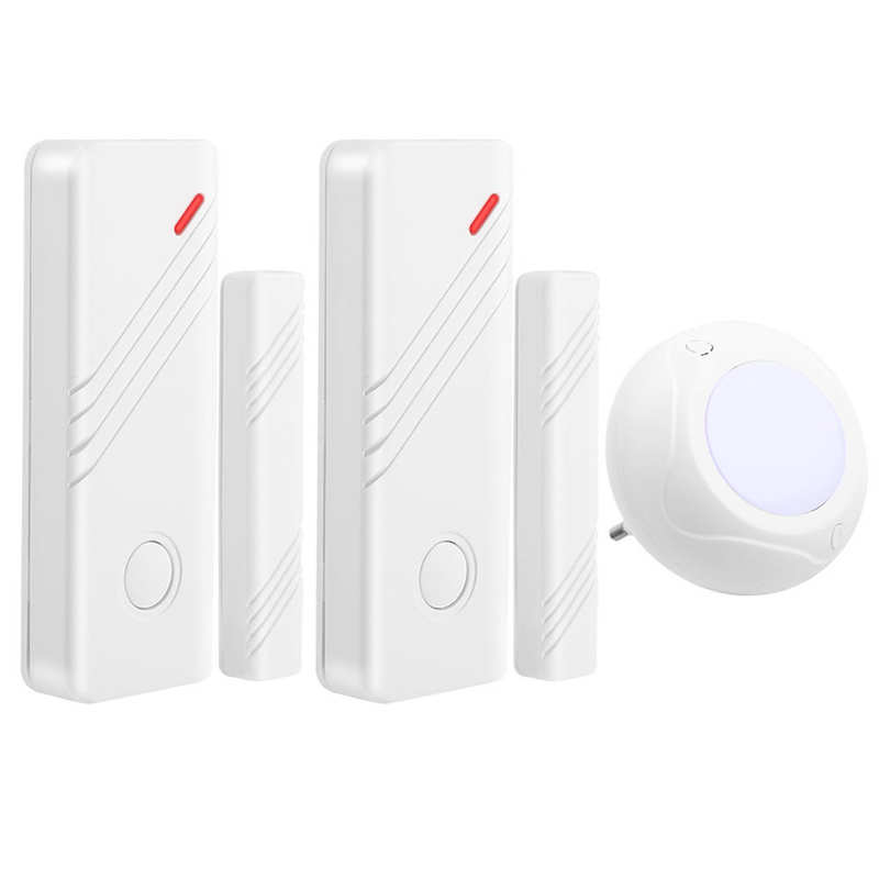 Wireless House Alarm Waterproof Sound Light Siren 2 Infrared Detectors 2 Magnetic Sensor for Home Security System EU Plug