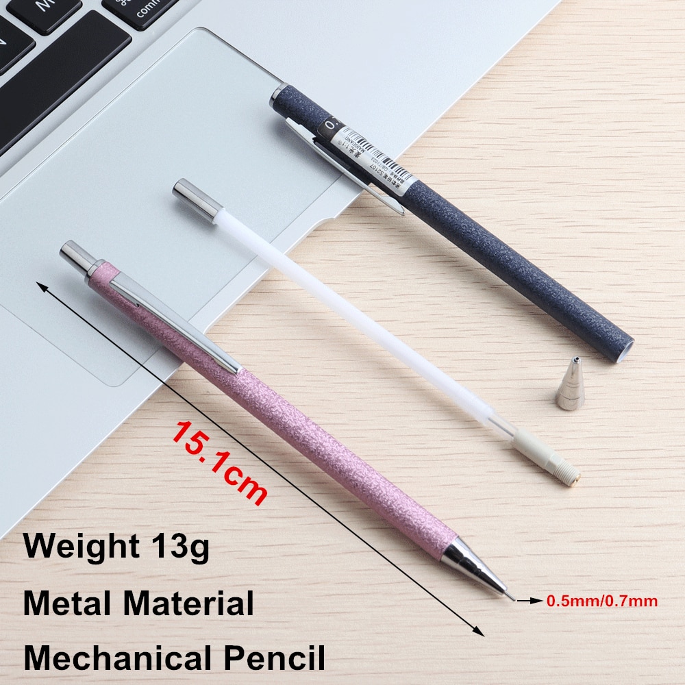 Lápiz de Metal mecánico de 0,5/0,7mm, pluma automática de prensa creativa para estudiantes, escritura, dibujo, oficina y escuela