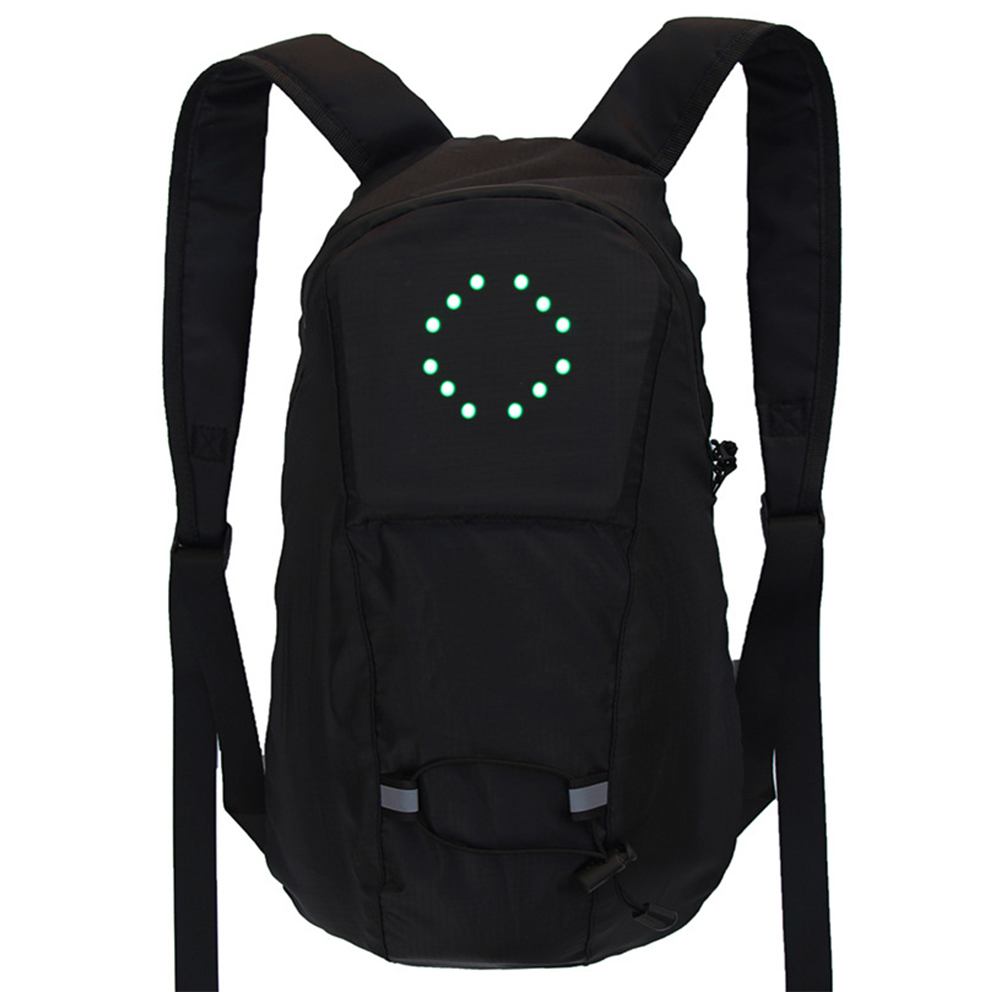 Bicycle Bag Waterproof Sport Backpack USB 15L LED Turn Signal Light Remote Control Safety Bag Outdoor Hiking Climbing Backpack: Black