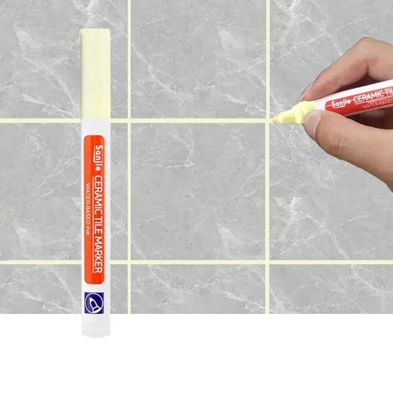Stylo marqueur blanc étanche, réparation de couture murale, carrelage, marqueurs de coulis, sol salle de bains, outils de brosse à peinture de décontamination, 1/3 pièces: Rose