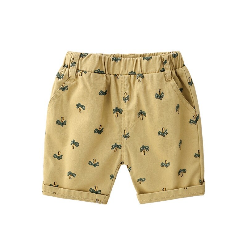 Neue freundlicher Jungen Sommer Strand kurze Hose freundlicher Kurze Hosen freundlicher Baby Jungen Elastische Druck Mittlere Taille kurze Hose Hosen: khaki / 5T
