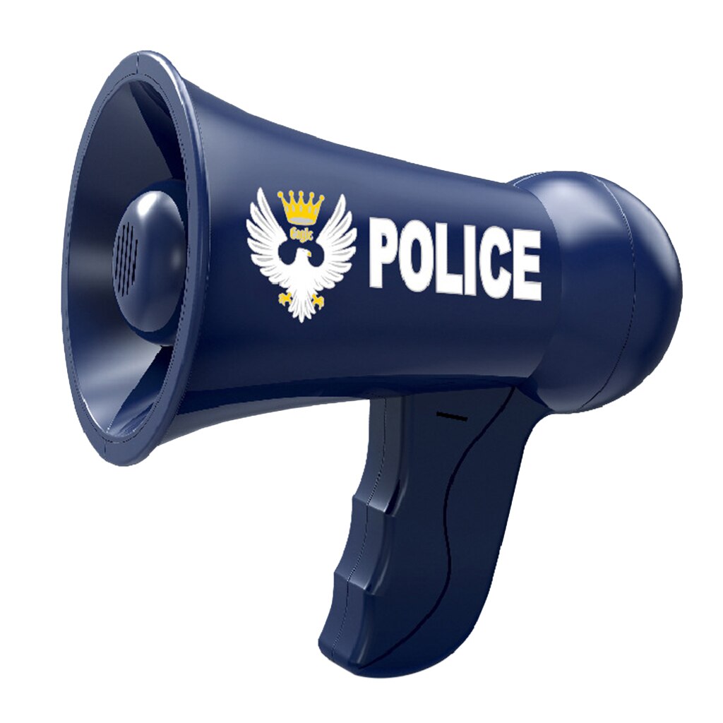 Kids Handheld Megaphone Bullhorn w/ Siren Sound & Mic Policeman Pretend Play Toy: Blue