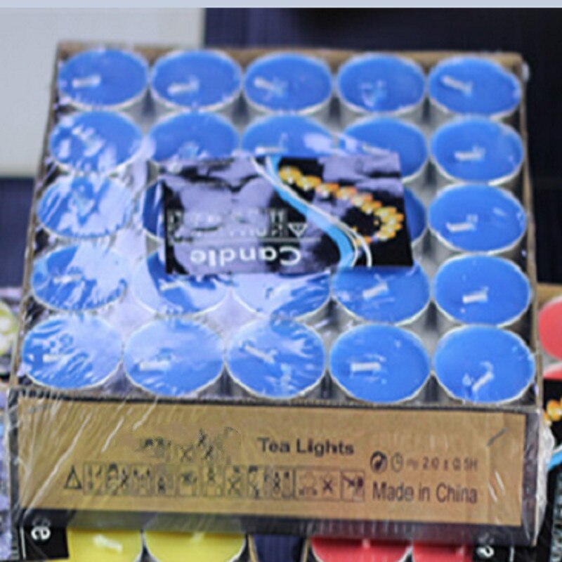 Romantische Geurende Verjaardag Bruiloften Kaarsen Kleurrijke Thee Licht Liefde Vlamloze Kaars Diy Bruiloft Centerpieces Verjaardag Decoratie: Blauw