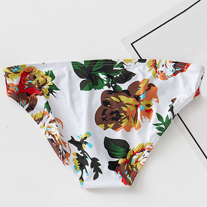 Badeshorts til mænd sexede slip homme leopard underbukser u konvekst undertøj lavtaljet camouflage glat elastisk is #39