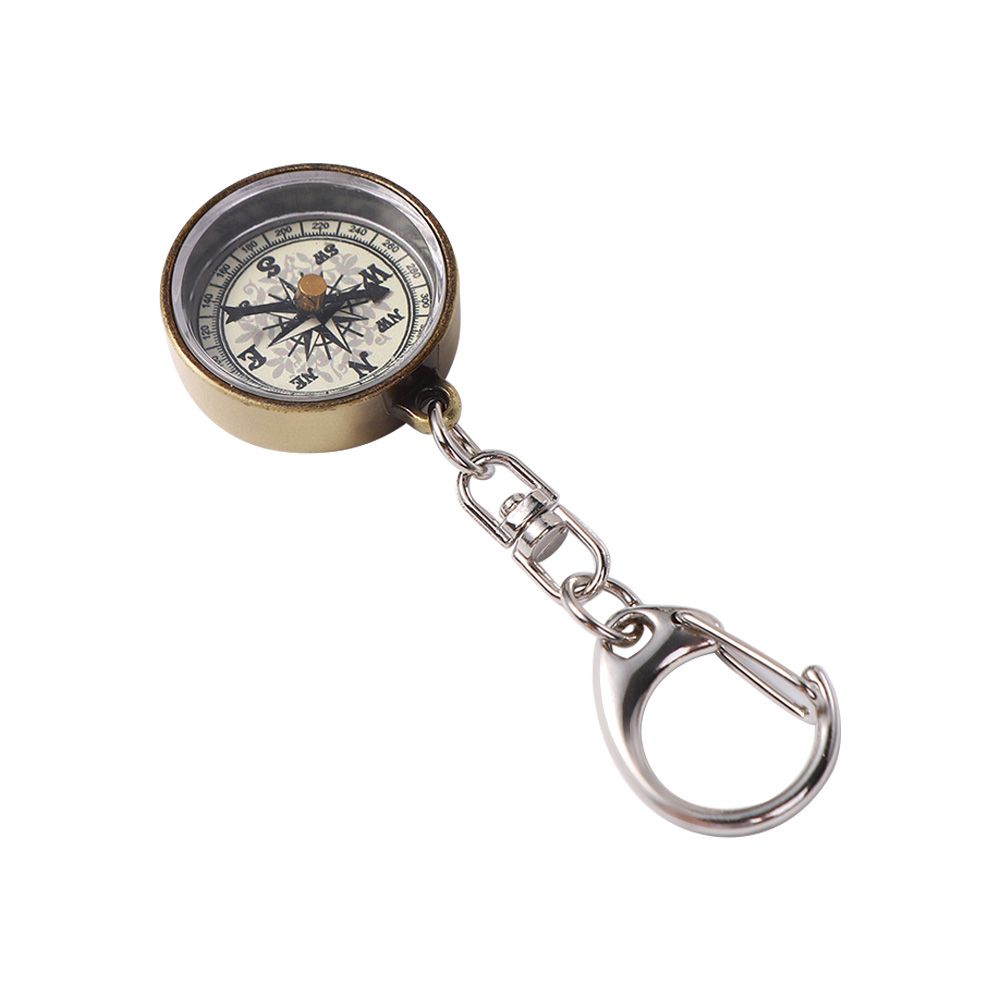 Boussole de poche vintage en alliage de zinc, équipement d'escalade, outils de navigation, porte-clés de camping, mini boussole, de voyage