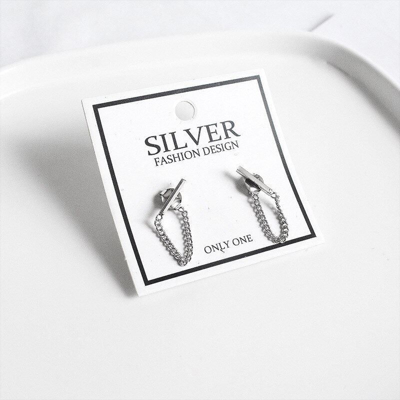 La Monada Geometrische Chain Stud Oorbellen Voor Vrouwen Zilver 925 Minimalistische Fijne Vrouwen Oorbellen In Sieraden Stud Oorbellen 925 Zilver