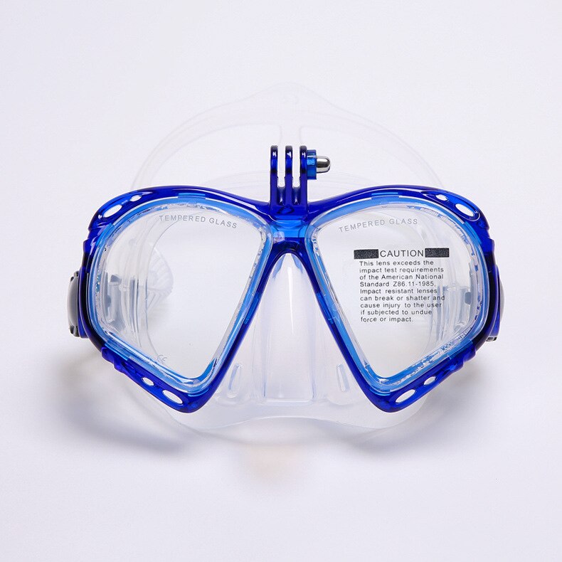 Máscara de esnórquel gafas de buceo completamente seco con soporte tubo de respiración gafas para usar bajo el agua conjunto de gafas de natación para hombres y mujeres: Blue with stand
