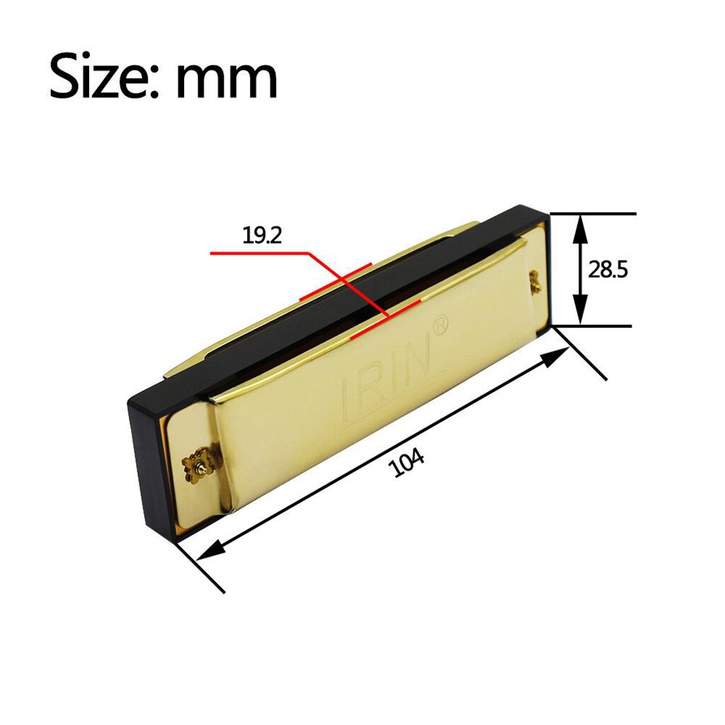 10 Holes Harmonica 20 Notes C Key Blues Harmonica w/ Case Musical Instrument Mouth Organ for Beginner Children