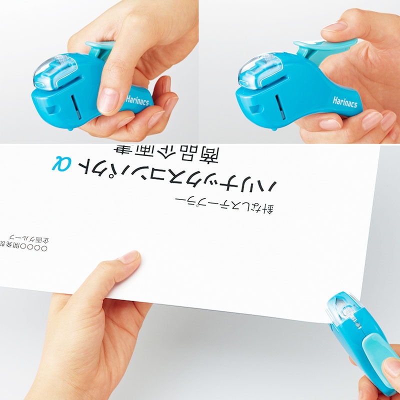 Japan kokuyo harinacs mini hæftemaskine uden hæfteklammer sikker arbejdsbesparende papirvarer til studerende og kontorer