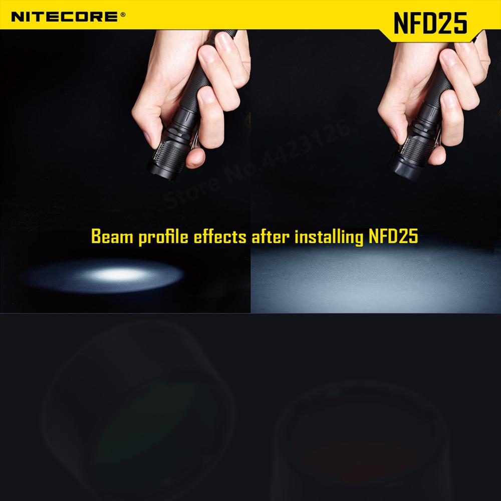 NITECORE – filtre Original NFR25 NFG25 NFD25 pour lampe de poche avec tête de 25.4mm pour Nitecore EA1 EA2 EC1 EC2 MH1A MH2A MH1C