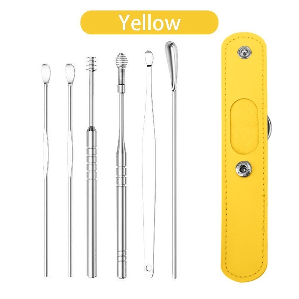 Ear Wax Cleaner Earwax Removal Tool Pick Digging Artifact Earpick Cleaning Ears Remover For Clean Your Kit Tools Stick Personal: Yellow