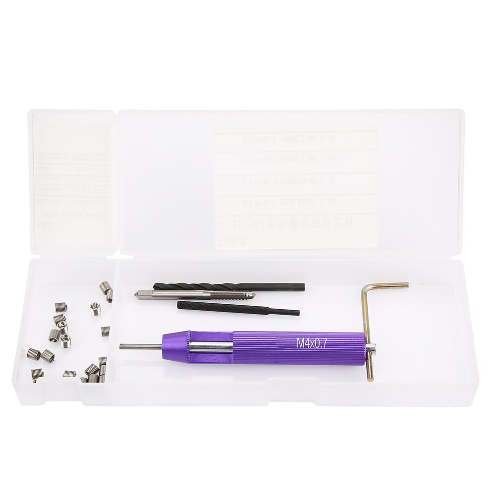 *0 7 Screw Threaded Inserts Repair Tool Set Wire Insert Installation Kit MS
