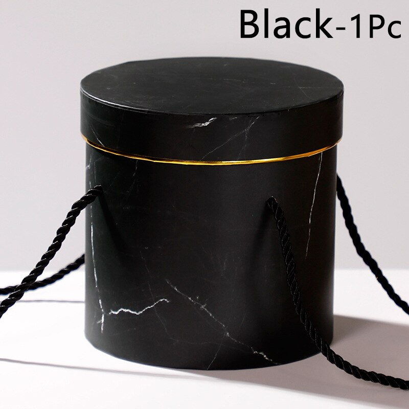 Ronde Bloemen Dozen Bloem Verpakking Papieren Zak Cadeau Opbergdoos Bloemist Boeket Bloem Verpakking Doos Met Deksel Wedding Party: Black