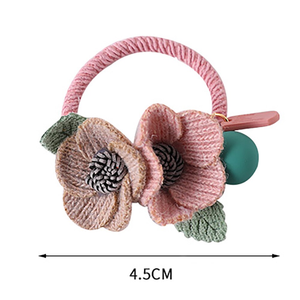 Elastic Women Girl Ponytail Holders Flowers Simple Hair Rope Hair Bands Cute Rubber Band Hair Ring Hair Tie Accessories