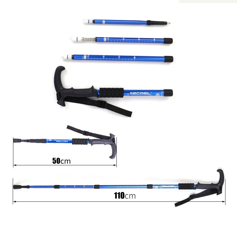 2PCS Nordic Walking Sticks TelescopicTrekking Poles Hiking Stick 4 Section Anti Shock Adjustable Telescopic Canes Stick