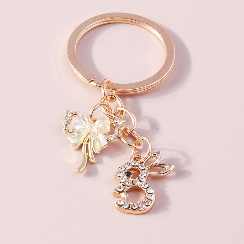 Bella cristallo ciliegia portachiavi strass portachiavi pendenti per le donne ragazze borsetta arredamento incantesimi gioielli fai da te regali: Argento