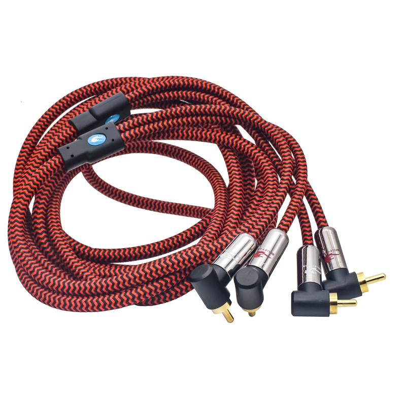 Hifi Angled RCA Audio Cable 90 Degrees Dual RCA to Dual RCA for AMP Speaker Soundbox TV CD Shielding OFC Cable 1M 1.5M 2M 3M 5M: Other / 0.75m