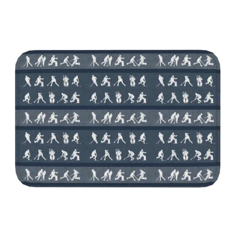 Individuell gestaltete eishockey-herzschlag-fußmatt, rutschfest, für eingangsbereich, küche, Schlecht, wohnzimmer, spielerzimmer, wohnzimmer, fußmatt: Braun