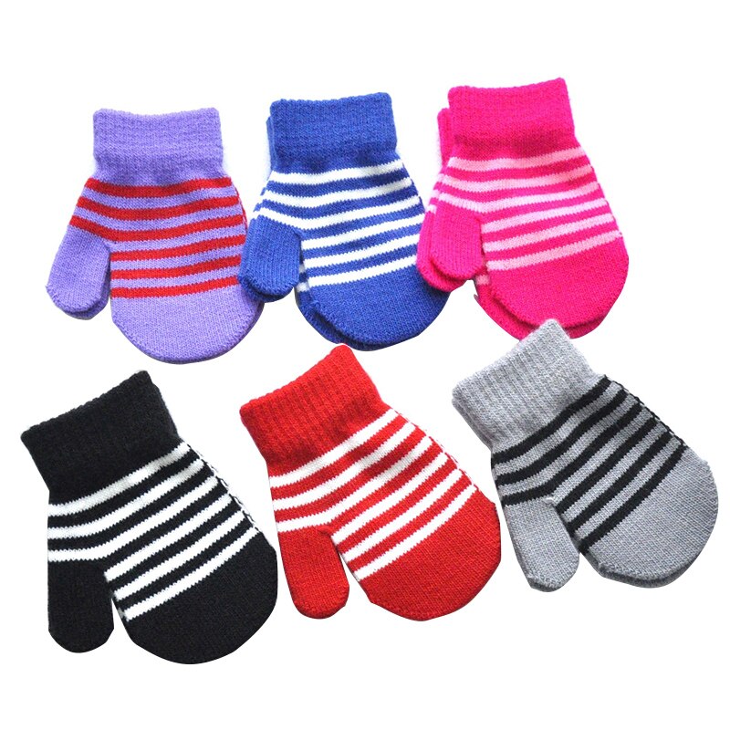 Inverno quente tricô luvas de lã para crianças 1-5 anos de idade d23-pinstripe envoltório para inverno quente tricô lã luvas