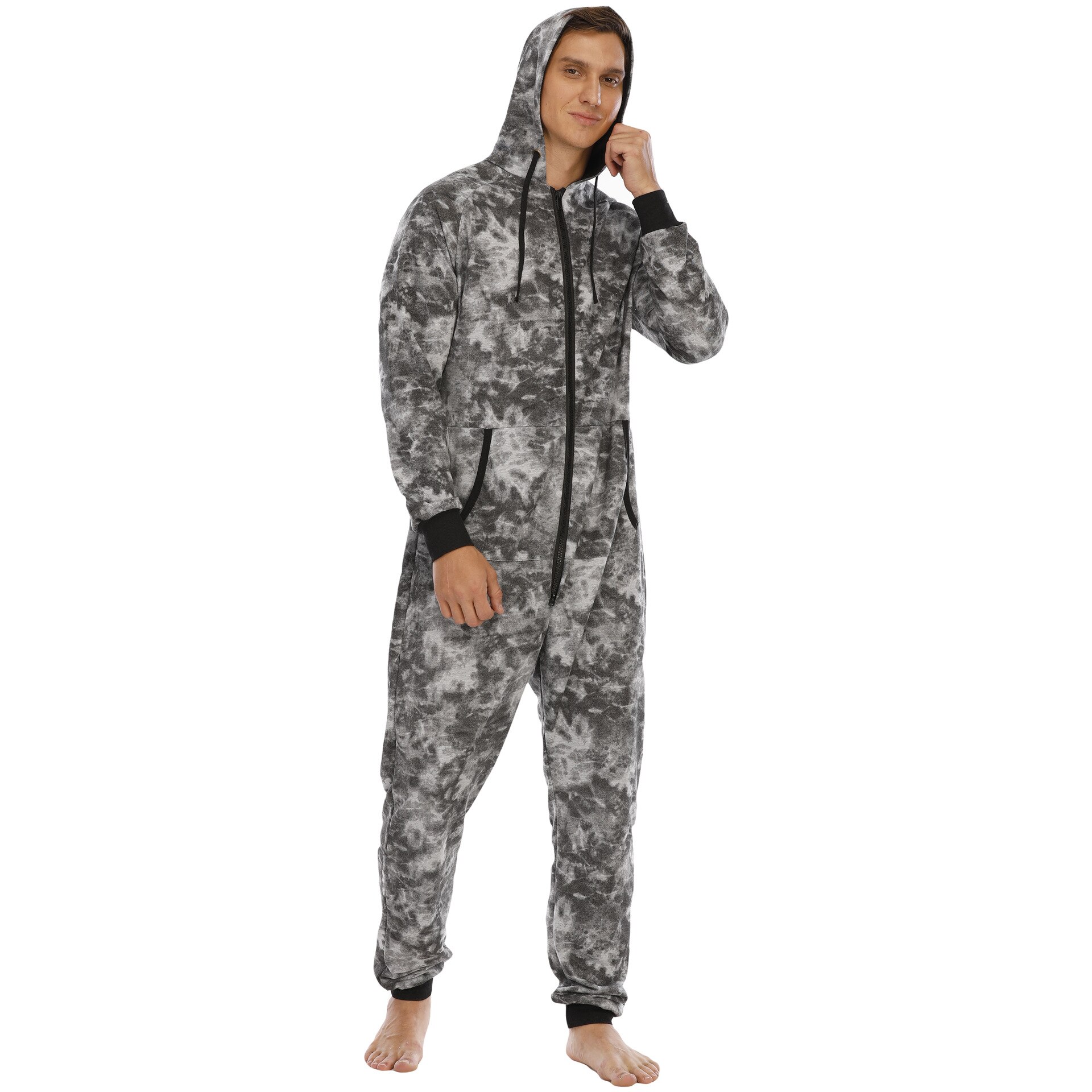 Winter Men Hoodie Sweatshirt Sets Loose Zipper Overalls Hombre Men's Suit Jumpsuit Pyjama Tracksuits