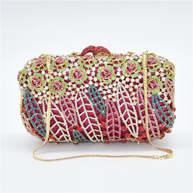 Vrouwen diamanten clutches strass tas bloem kristallen clutch luxe kristallen clutches afrikaanse bruids bruiloft feest handtassen tassen