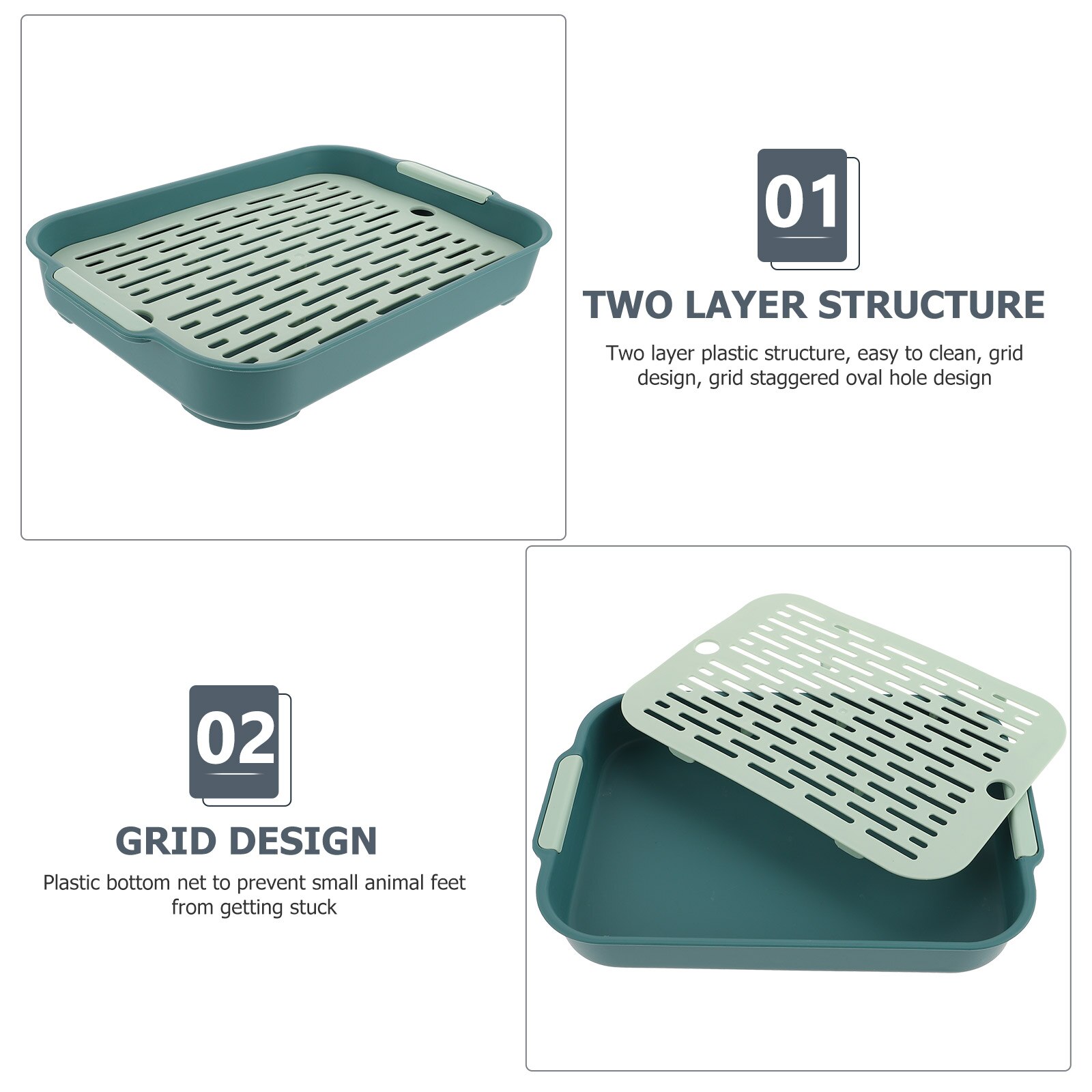 Rabbit Litter Box Plastic Pet Toilet Small Pet Cage Supply Rabbit Toilet Training Box