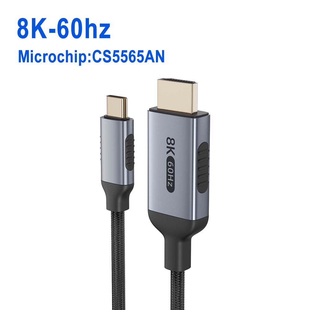 Câble USB C vers HDMI 8K @ 60Hz 4K @ 120Hz, câble hdmi2.1 type-c vers hdmi, adaptateur Thunderbolt 3/4 pour Huawei Mate30 iphone 15 MacBook: Bleu / 1,5 m