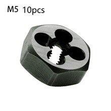 10pcs Hexagonal Round Die High Speed Steel Teeth Threading/Hex M3-M10 Replacement Tool Part: M5