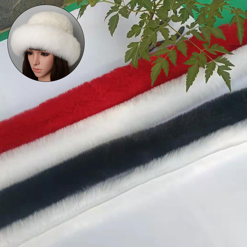 1M Verdikte Kunstmatige Konijnenbont Trim Kleding Accessoire Faux Fur Strips Voor Trui Jas Hood Hat Diy Pluizige Kledingstuk materialen