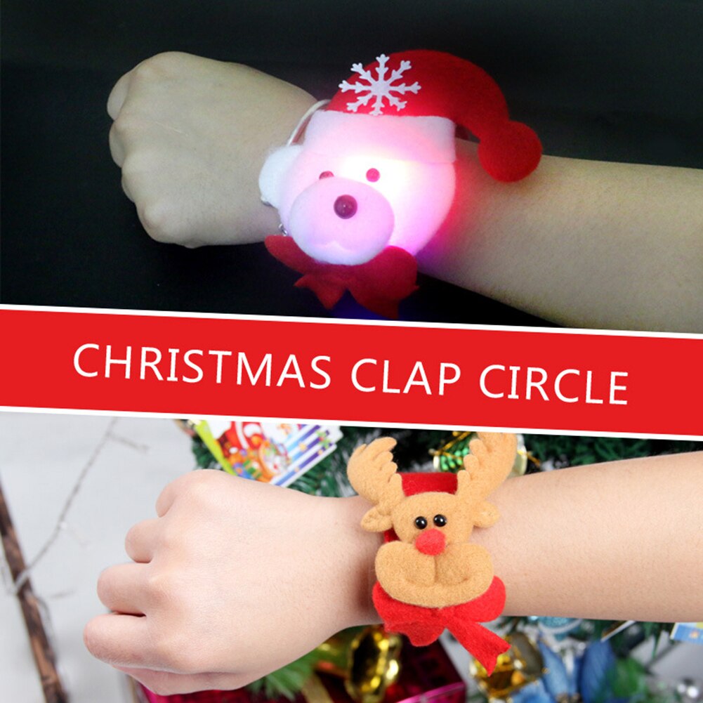Cirkel lysende led lys glød jul blændende legetøj xmas slap cirkel armbånd børnefest armbånd