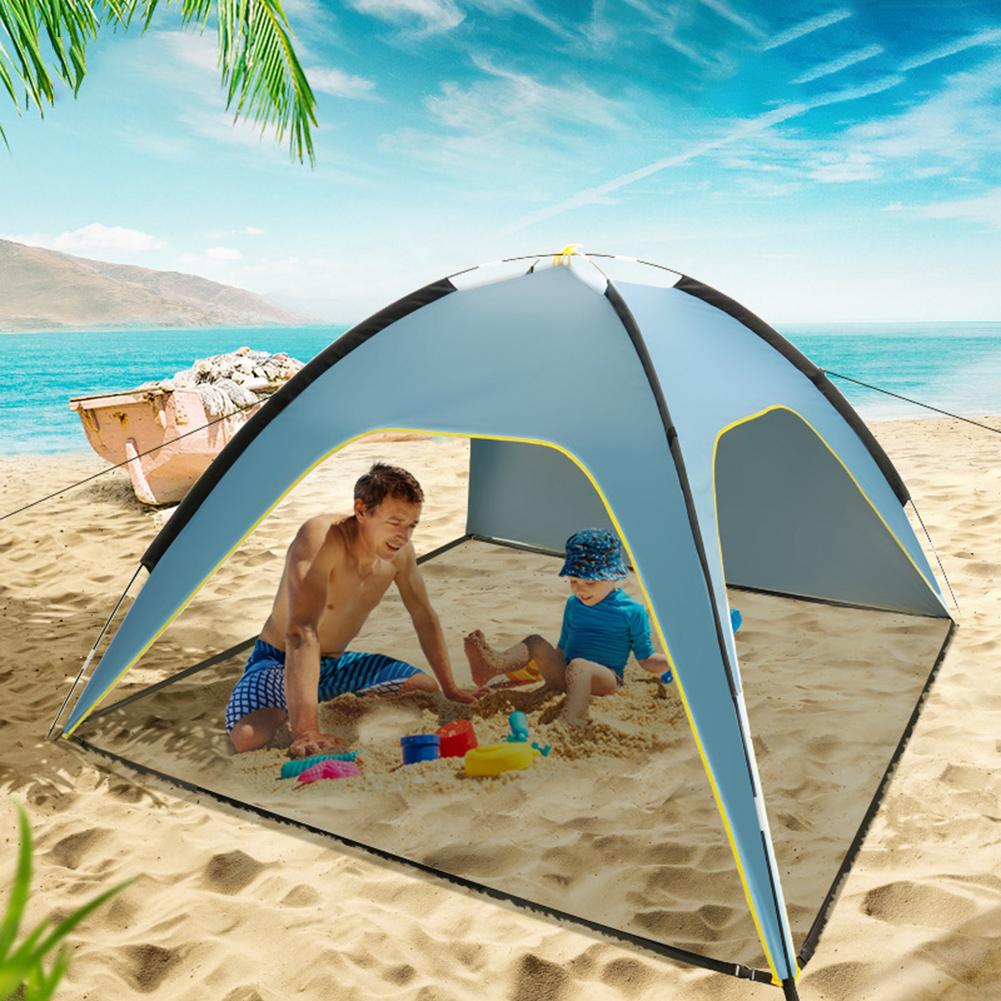 3-4 Person Family Camping Beach Tents Sun Shelter Outdoors Canopy Waterproof Awning Quick Installation Ventilated Tent
