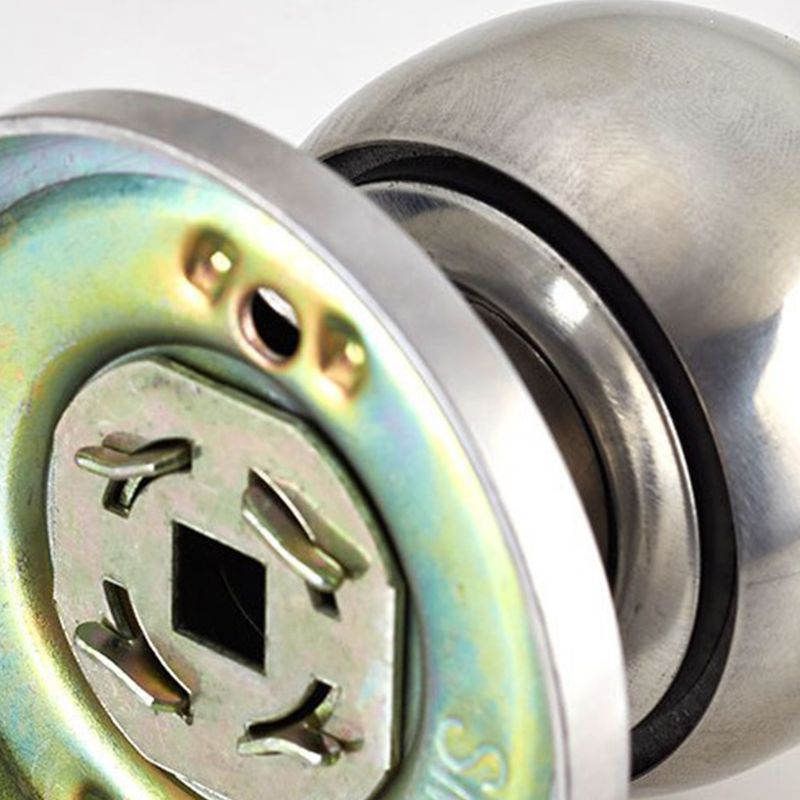 Stainless Round Door Knobs Rotation Lock Knobset Handle Stainless Steel Door Knob With Key for Bedrooms Living Rooms Bathrooms
