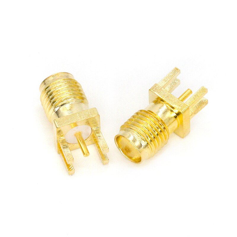 10 Uds 1,6mm SMA clavija soldadura hembra tuerca borde PCB Clip montaje recto oro plateado RF conector soldadura de receptáculo